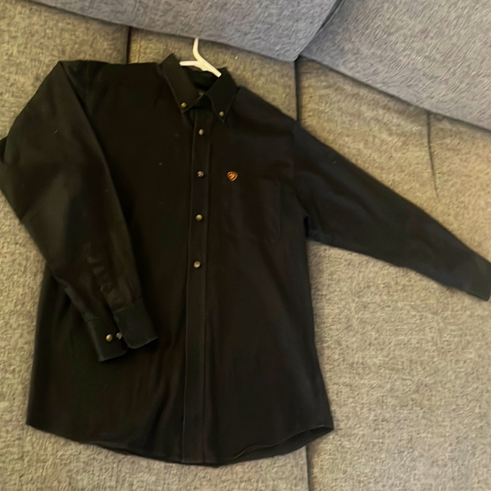 Ariat Black Men’s Button Down Shirt Twill